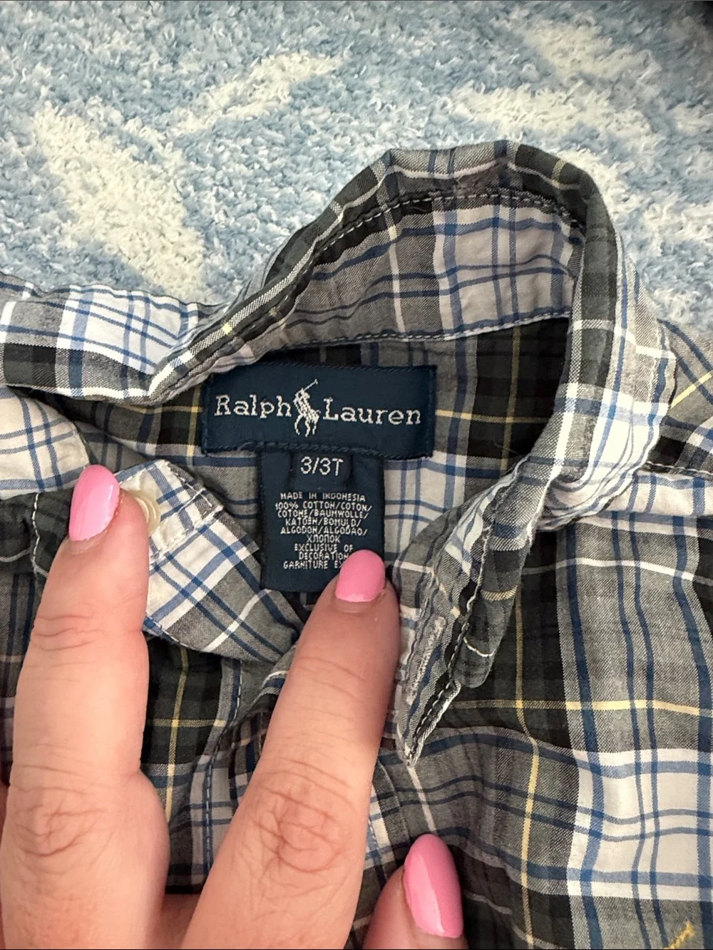 Ralph Lauren Green, White & Blue Plaid Button-Down Shirt - Men
